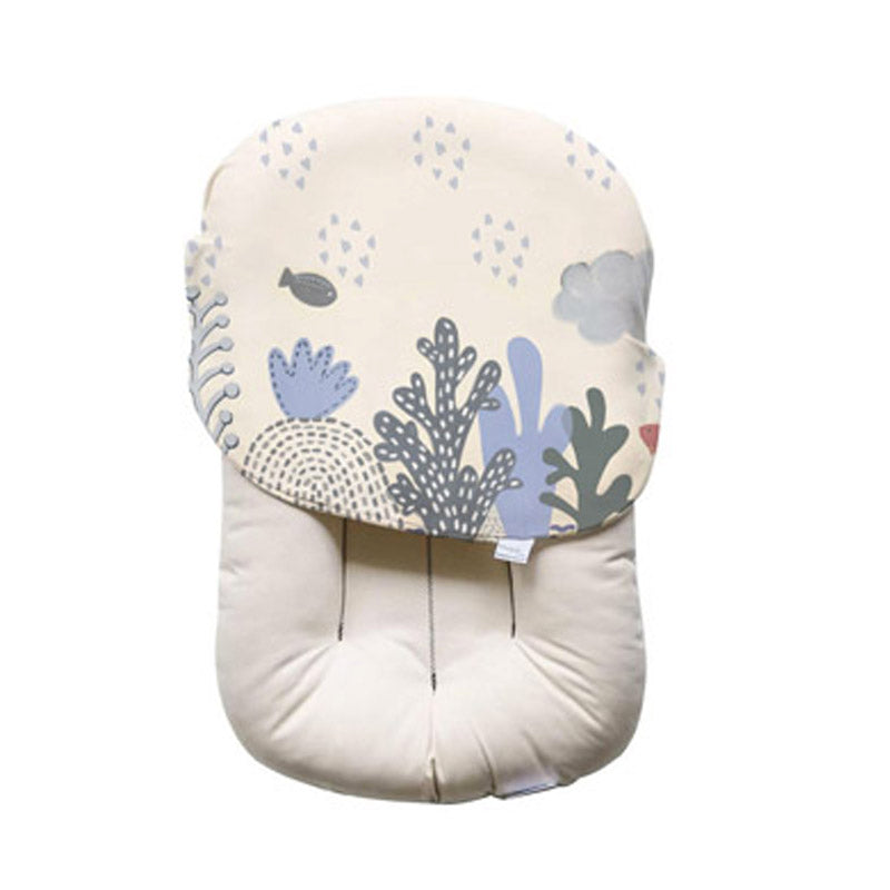 Baby Lounger organic cotton hand drawing design blue ocean pattern